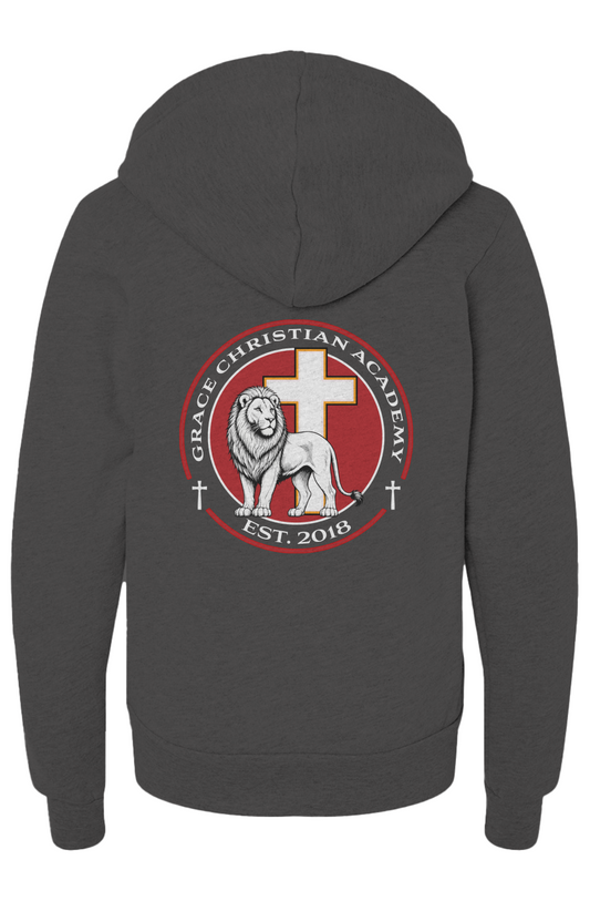 Youth Sponge Fleece Full Zip Hoodie Emblem